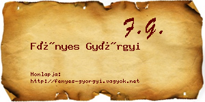 Fényes Györgyi névjegykártya
